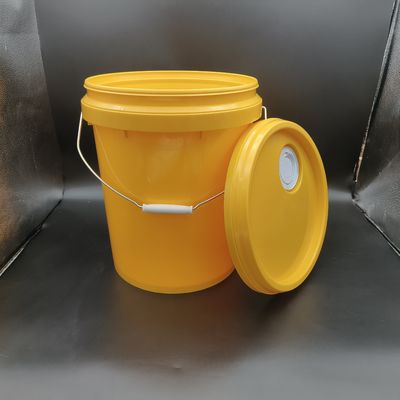 Seau de lubrifiant industriel de 18 litres avec buse jaune empilable 20 litres Seau en plastique