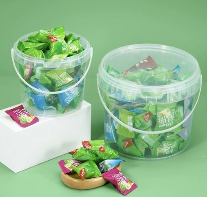 Cuisine 20 litres de seau de nourriture en plastique blanc avec couvercle empilable