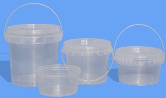 5 l de seaux en plastique transparent avec décoration de transfert thermique