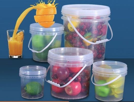 Surface lisse 5 gallons de seau en plastique transparent décoration IML