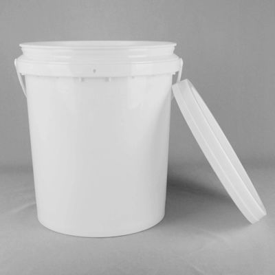 20 litres de godets blancs de qualité alimentaire avec couvercle sans BPA approuvés par la FDA