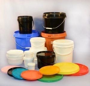 Résistant aux produits chimiques, empilable 1 à 25 litres, seau en plastique avec couvercle